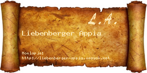 Liebenberger Appia névjegykártya
